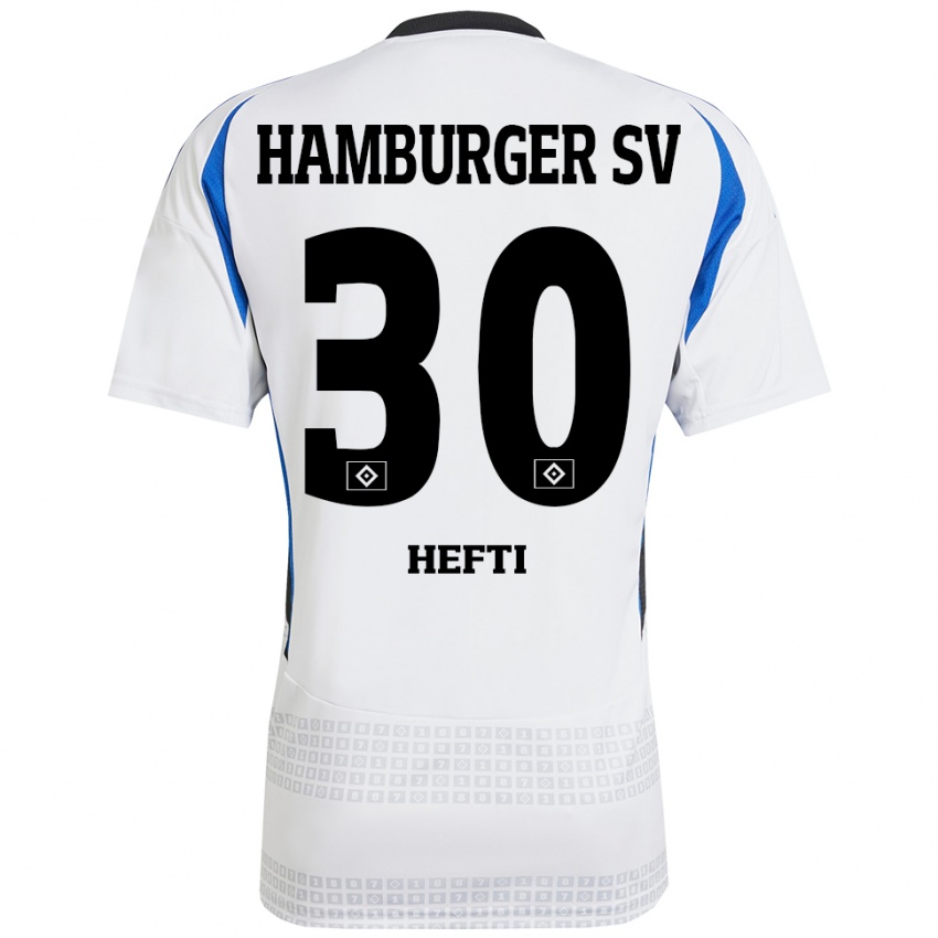 Kinder Silvan Hefti #30 Weiß Blau Heimtrikot Trikot 2024/25 T-Shirt