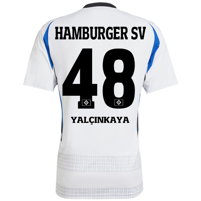 Kinder Bilal Yalcinkaya #48 Weiß Blau Heimtrikot Trikot 2024/25 T-Shirt