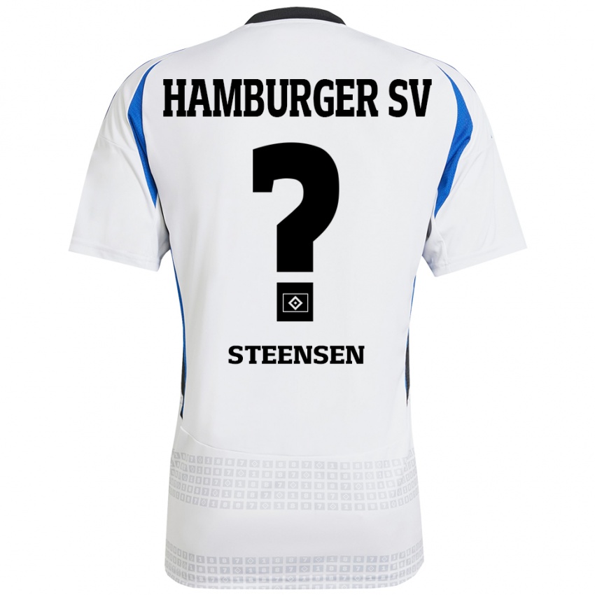 Kinder Mika Steensen #0 Weiß Blau Heimtrikot Trikot 2024/25 T-Shirt