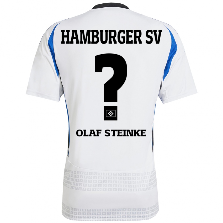 Kinder Eric Olaf Steinke #0 Weiß Blau Heimtrikot Trikot 2024/25 T-Shirt