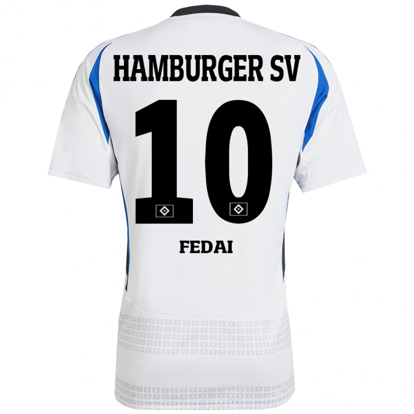 Kinder Martin Fedai #10 Weiß Blau Heimtrikot Trikot 2024/25 T-Shirt