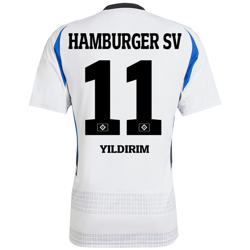 Kinder Mehmet Yildirim #11 Weiß Blau Heimtrikot Trikot 2024/25 T-Shirt