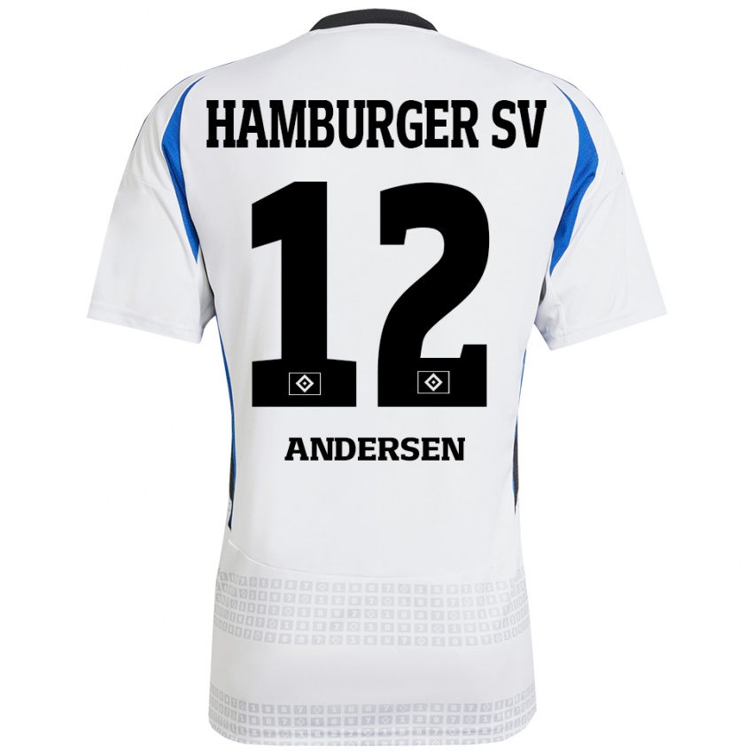 Kinder Patrick Andersen #12 Weiß Blau Heimtrikot Trikot 2024/25 T-Shirt