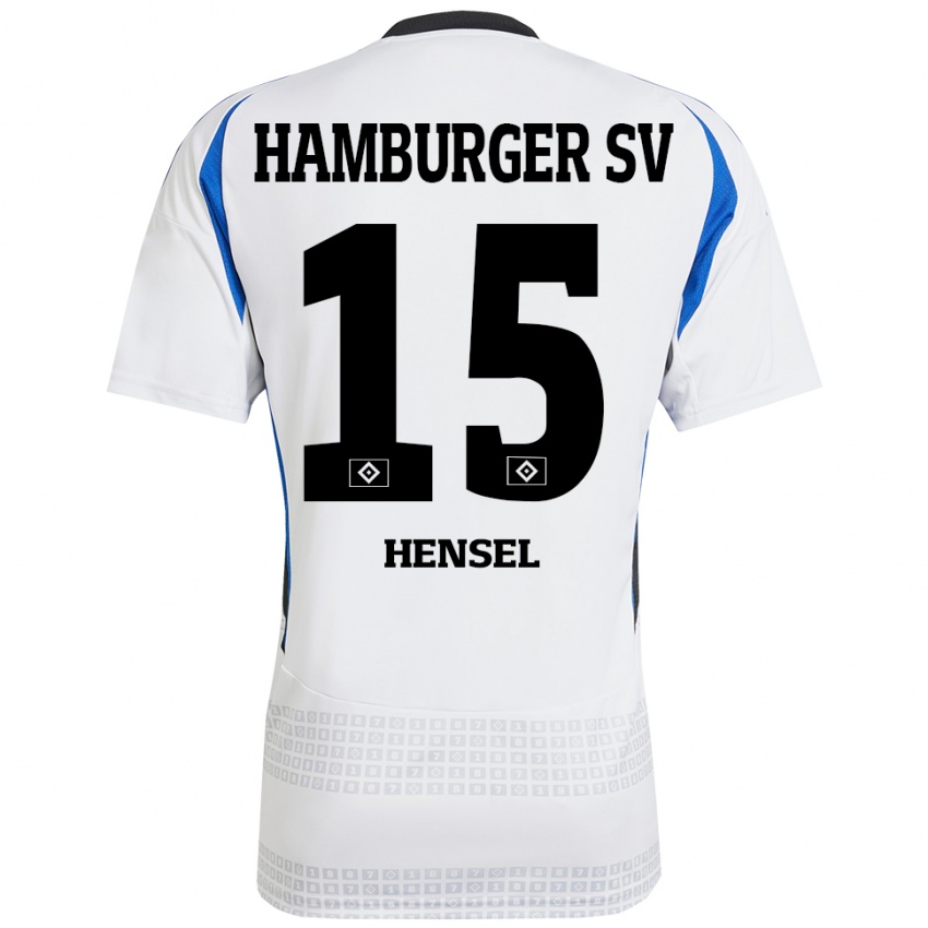 Kinder Janoah Hensel #15 Weiß Blau Heimtrikot Trikot 2024/25 T-Shirt