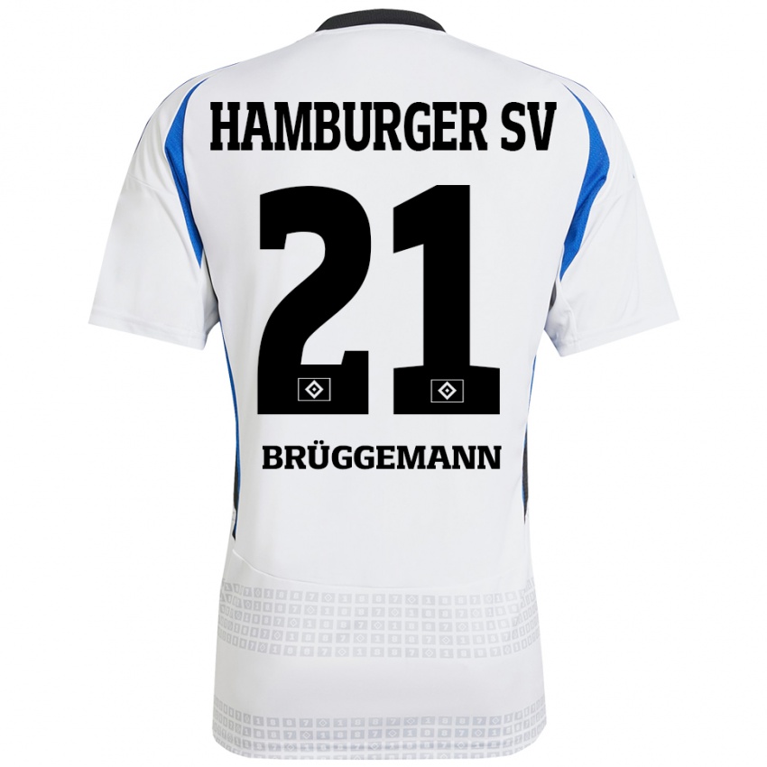 Kinder William Brüggemann #21 Weiß Blau Heimtrikot Trikot 2024/25 T-Shirt