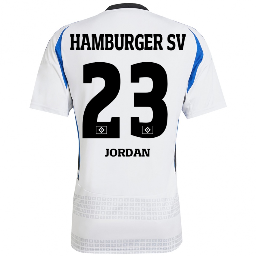 Kinder Dominik Jordan #23 Weiß Blau Heimtrikot Trikot 2024/25 T-Shirt