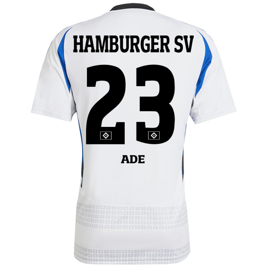 Kinder Jeremy Ade #23 Weiß Blau Heimtrikot Trikot 2024/25 T-Shirt