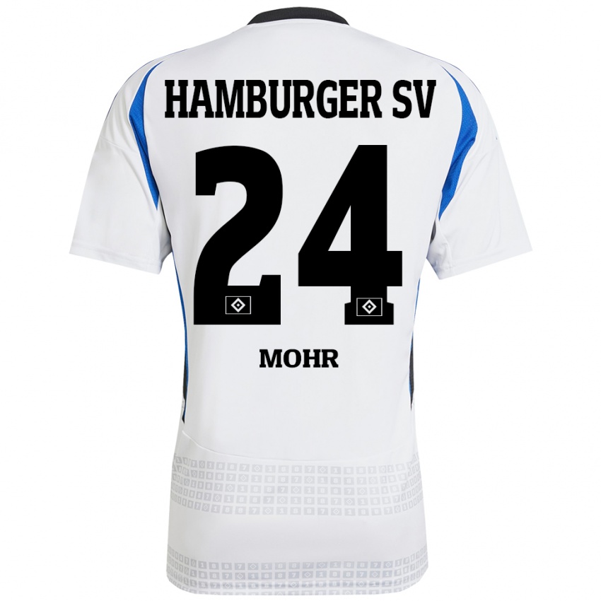 Kinder Jannik Mohr #24 Weiß Blau Heimtrikot Trikot 2024/25 T-Shirt