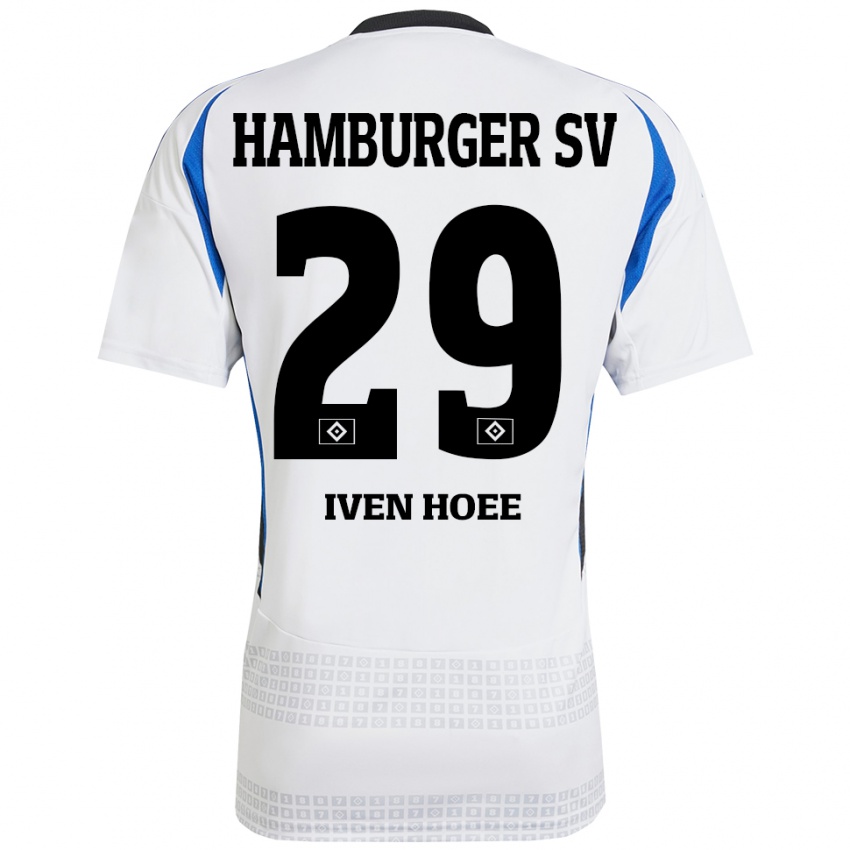 Kinder Lennart Iven Hoee #29 Weiß Blau Heimtrikot Trikot 2024/25 T-Shirt