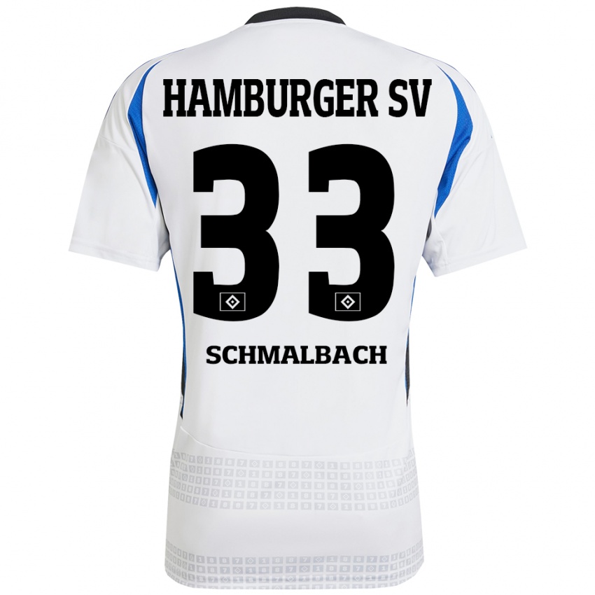 Kinder Sebastian Schmalbach #33 Weiß Blau Heimtrikot Trikot 2024/25 T-Shirt