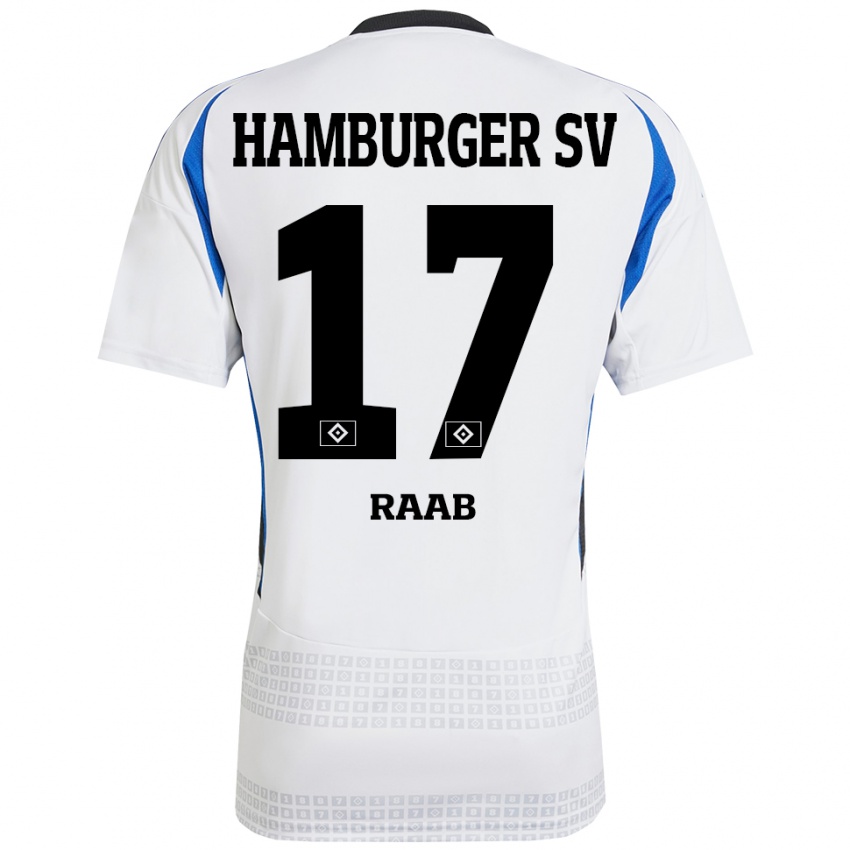 Kinder Lotte Raab #17 Weiß Blau Heimtrikot Trikot 2024/25 T-Shirt