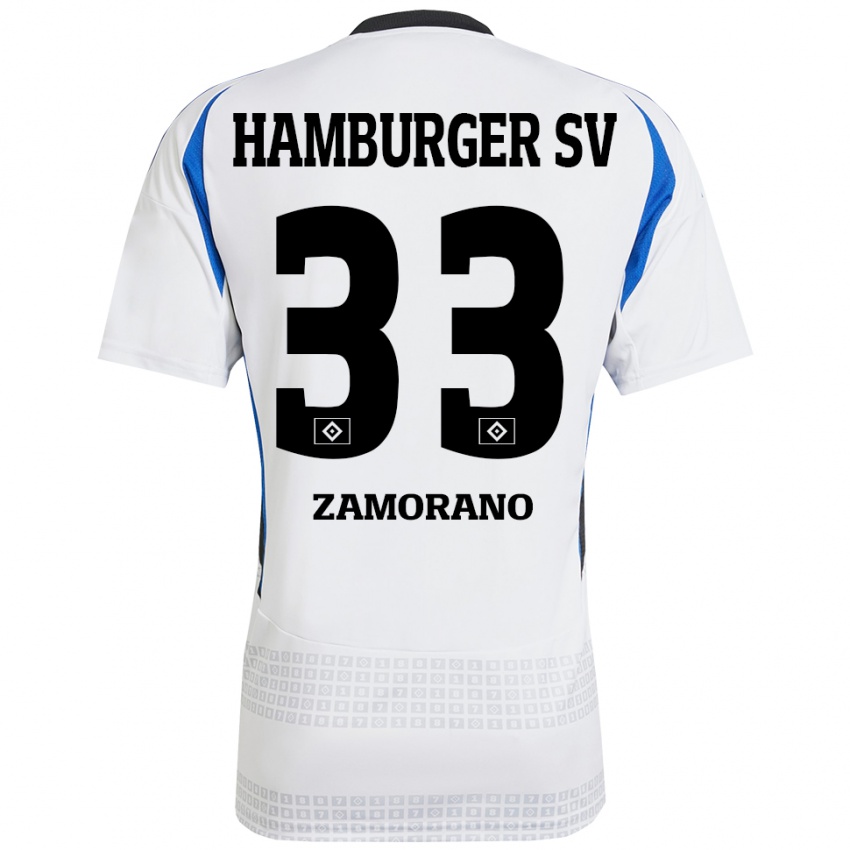 Kinder Jolina Zamorano #33 Weiß Blau Heimtrikot Trikot 2024/25 T-Shirt