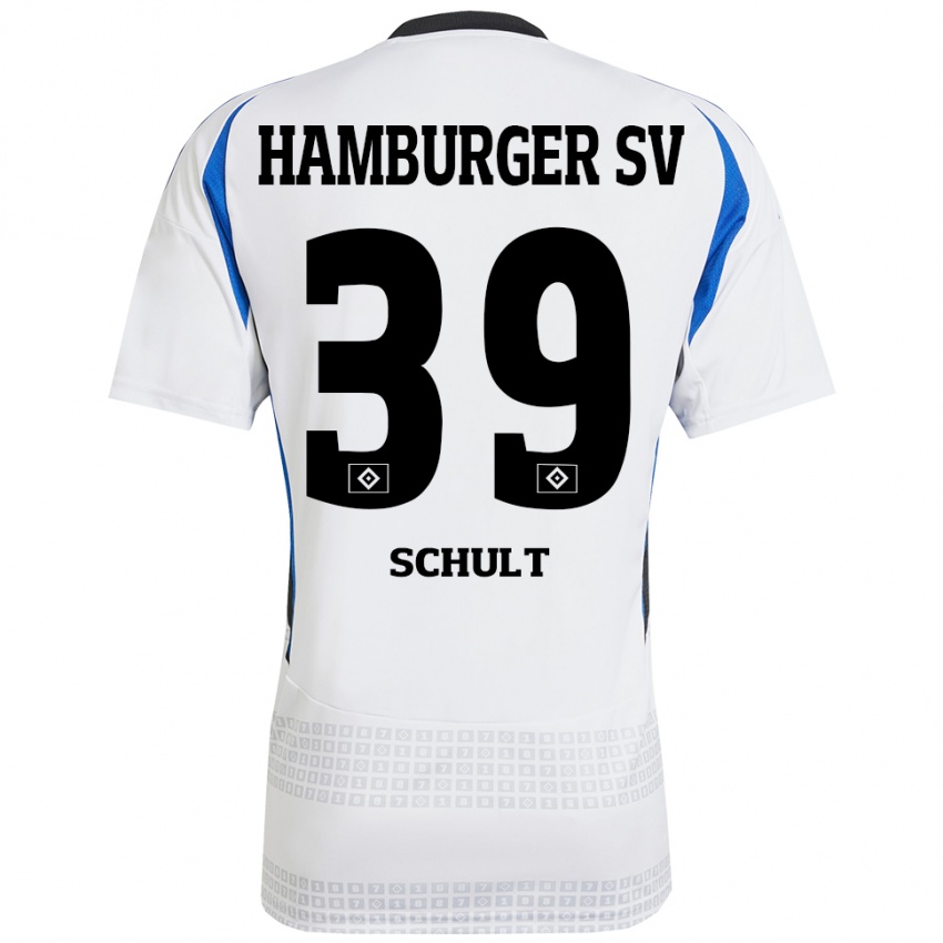 Kinder Almuth Schult #39 Weiß Blau Heimtrikot Trikot 2024/25 T-Shirt