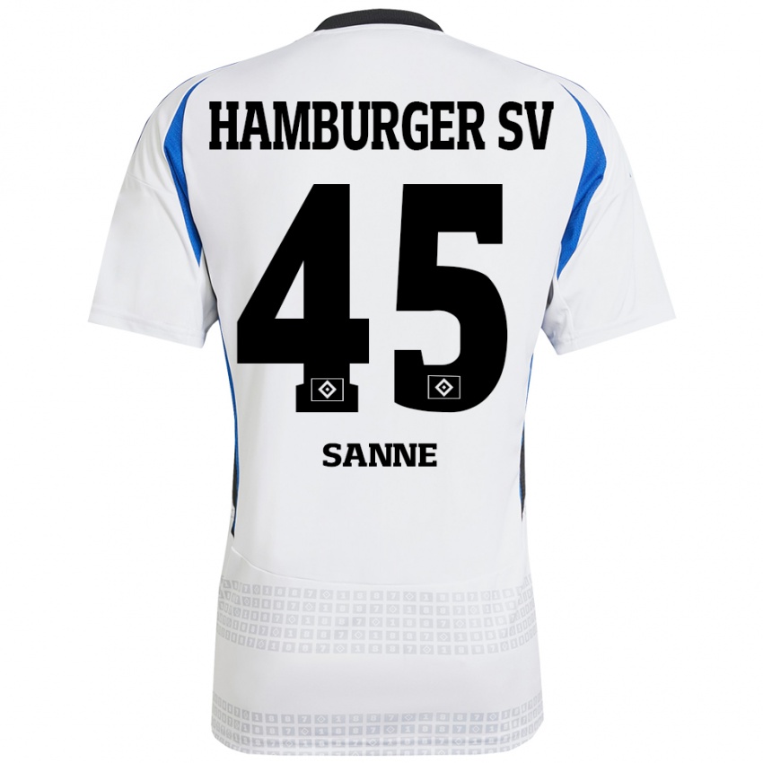 Kinder Tom Sanne #45 Weiß Blau Heimtrikot Trikot 2024/25 T-Shirt