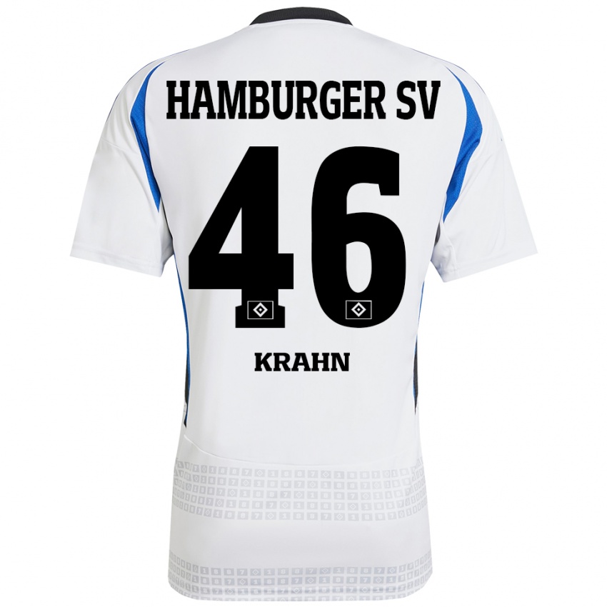 Kinder Elijah Krahn #46 Weiß Blau Heimtrikot Trikot 2024/25 T-Shirt