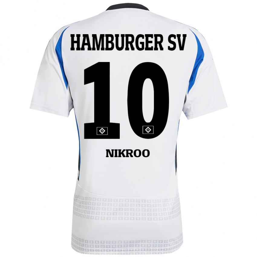 Kinder Sepehr Nikroo #10 Weiß Blau Heimtrikot Trikot 2024/25 T-Shirt