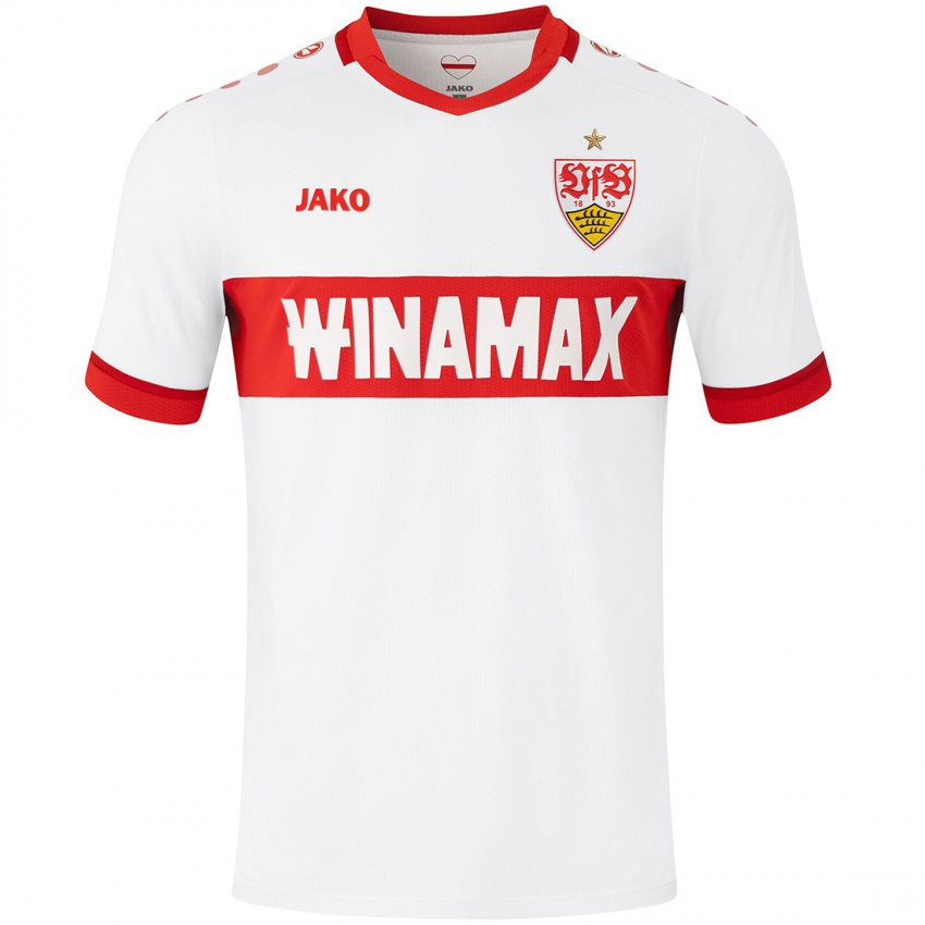 Kinder Dimitrios Radis #0 Weiß Rot Heimtrikot Trikot 2024/25 T-Shirt