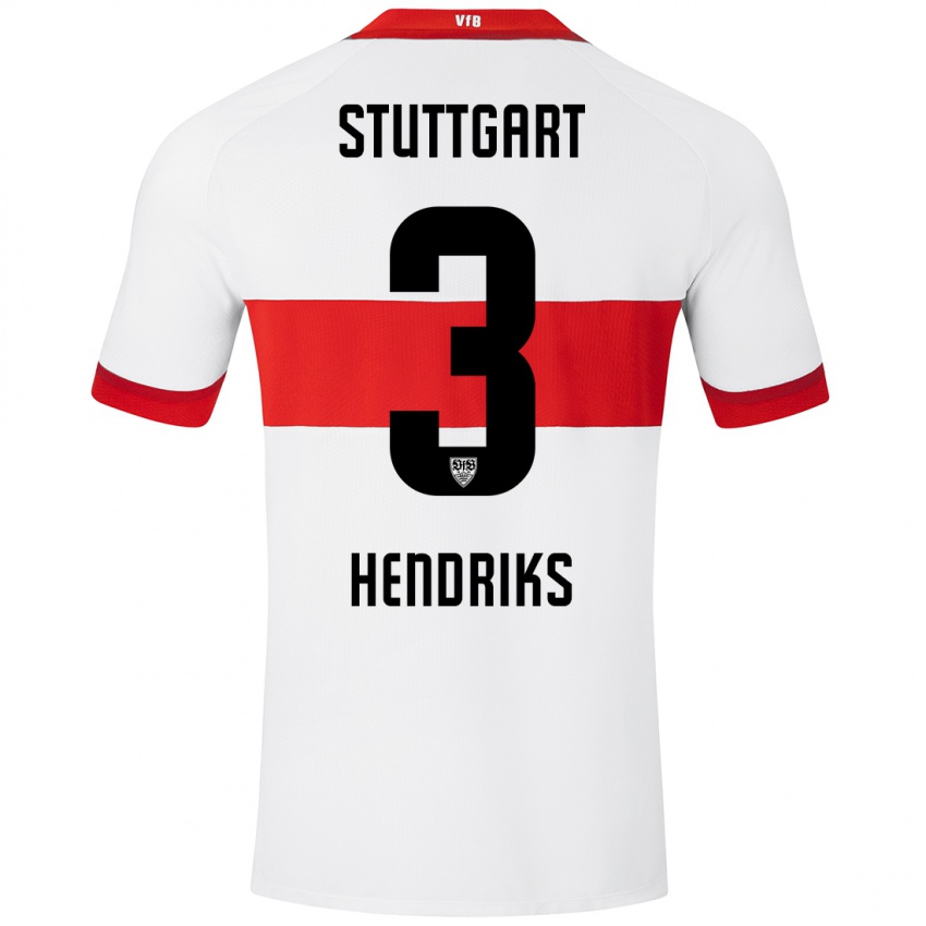 Kinder Ramon Hendriks #3 Weiß Rot Heimtrikot Trikot 2024/25 T-Shirt