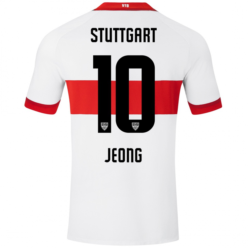 Kinder Woo-Yeong Jeong #10 Weiß Rot Heimtrikot Trikot 2024/25 T-Shirt