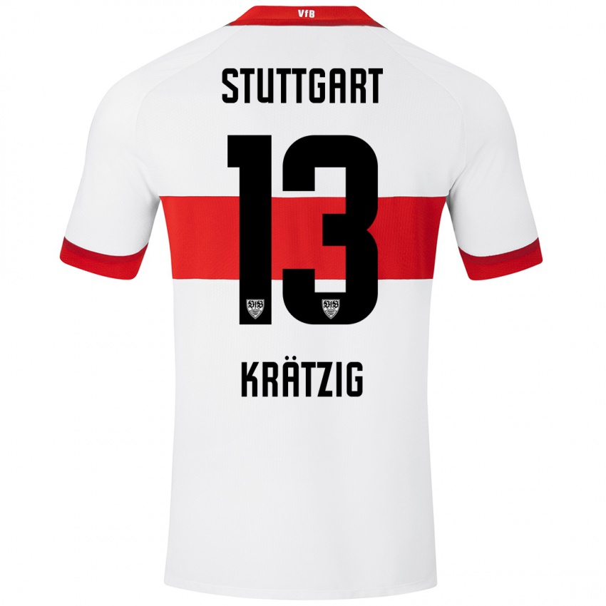 Kinder Frans Krätzig #13 Weiß Rot Heimtrikot Trikot 2024/25 T-Shirt