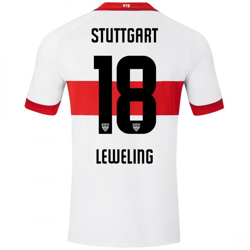 Kinder Jamie Leweling #18 Weiß Rot Heimtrikot Trikot 2024/25 T-Shirt