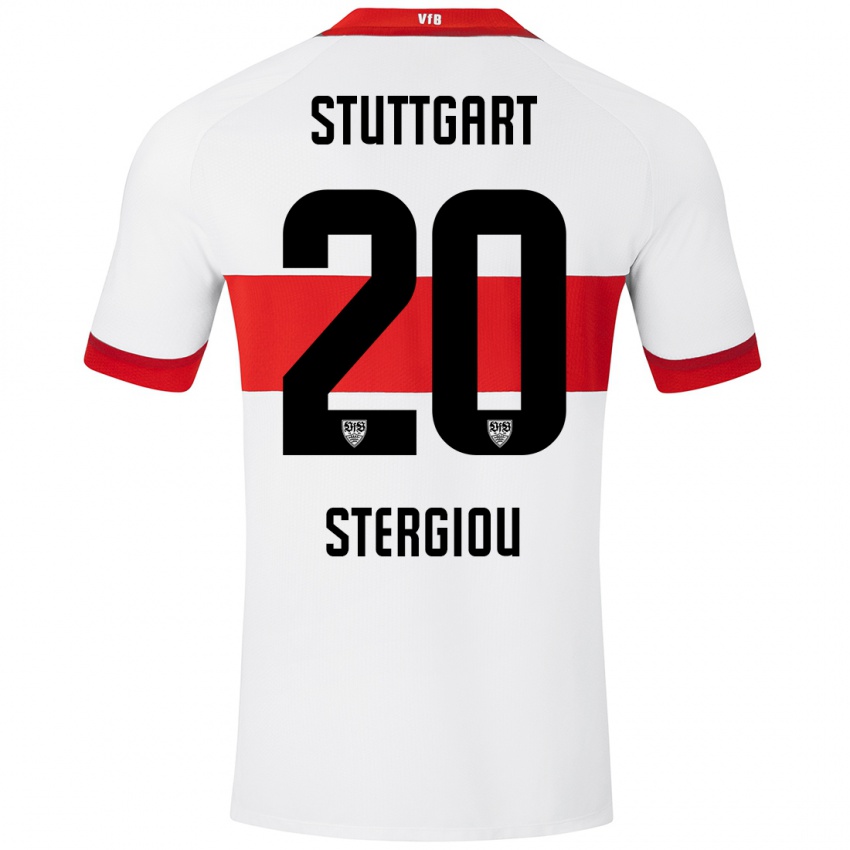 Kinder Leonidas Stergiou #20 Weiß Rot Heimtrikot Trikot 2024/25 T-Shirt