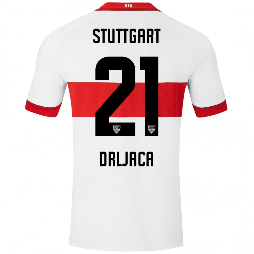 Kinder Stefan Drljaca #21 Weiß Rot Heimtrikot Trikot 2024/25 T-Shirt