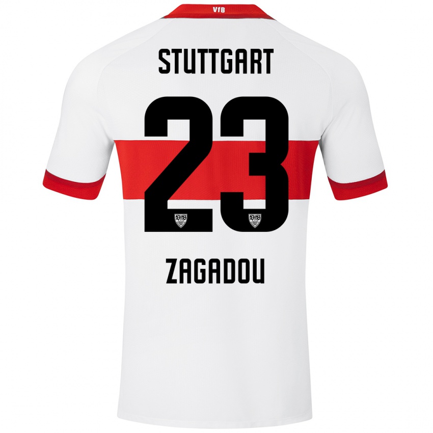 Kinder Dan-Axel Zagadou #23 Weiß Rot Heimtrikot Trikot 2024/25 T-Shirt