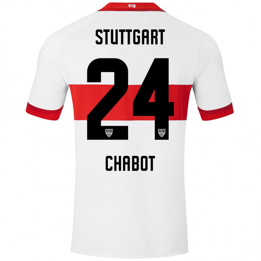 Kinder Jeff Chabot #24 Weiß Rot Heimtrikot Trikot 2024/25 T-Shirt