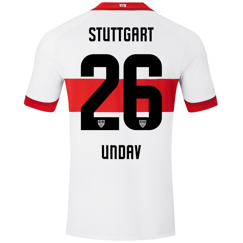 Kinder Deniz Undav #26 Weiß Rot Heimtrikot Trikot 2024/25 T-Shirt