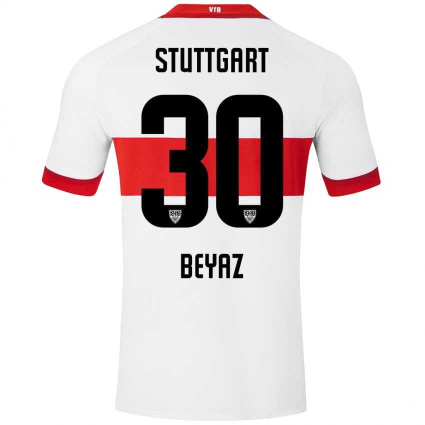 Kinder Ömer Beyaz #30 Weiß Rot Heimtrikot Trikot 2024/25 T-Shirt