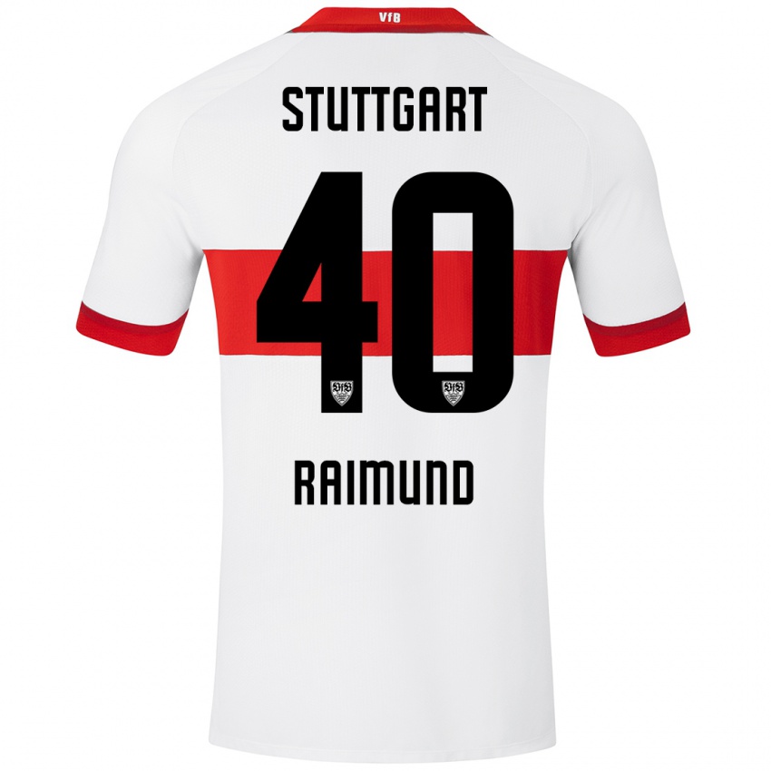 Kinder Luca Raimund #40 Weiß Rot Heimtrikot Trikot 2024/25 T-Shirt