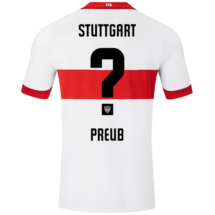 Kinder Laurin Preuß #0 Weiß Rot Heimtrikot Trikot 2024/25 T-Shirt