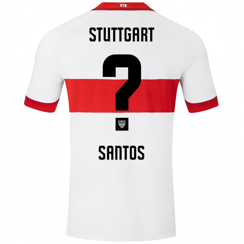 Kinder Tom Santos #0 Weiß Rot Heimtrikot Trikot 2024/25 T-Shirt