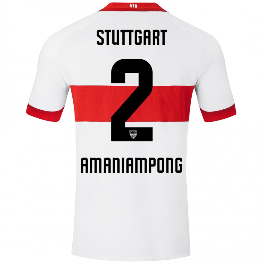 Kinder Kaden Amaniampong #2 Weiß Rot Heimtrikot Trikot 2024/25 T-Shirt