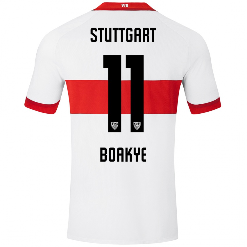 Kinder Benjamin Boakye #11 Weiß Rot Heimtrikot Trikot 2024/25 T-Shirt