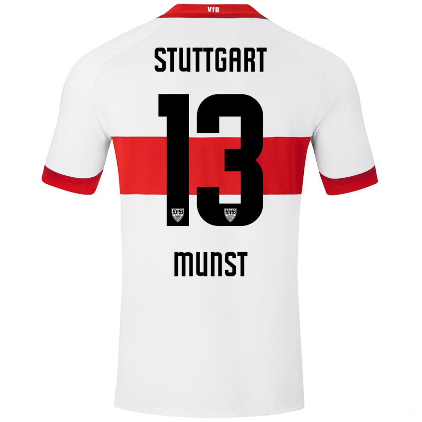 Kinder Leonhard Münst #13 Weiß Rot Heimtrikot Trikot 2024/25 T-Shirt