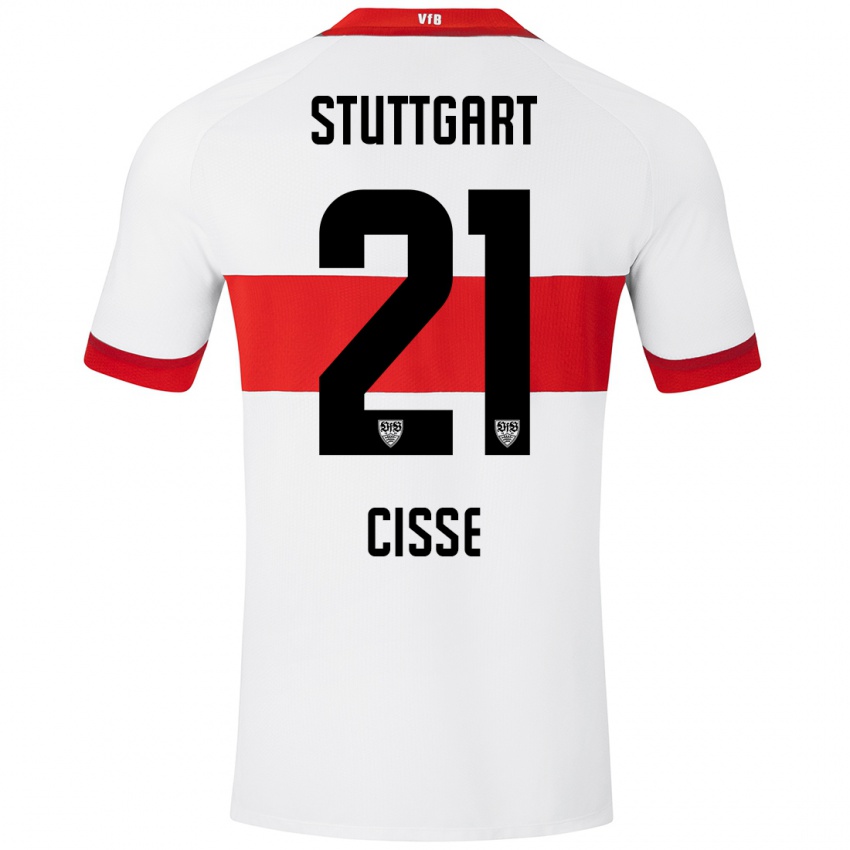 Kinder Moussa Cissé #21 Weiß Rot Heimtrikot Trikot 2024/25 T-Shirt