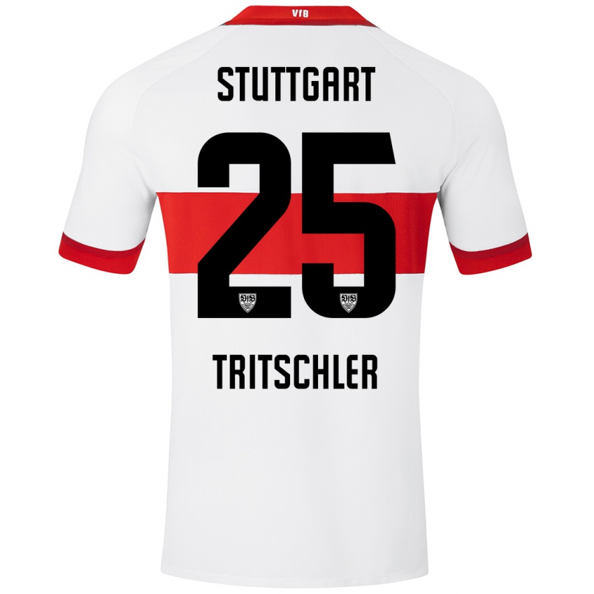 Kinder David Tritschler #25 Weiß Rot Heimtrikot Trikot 2024/25 T-Shirt