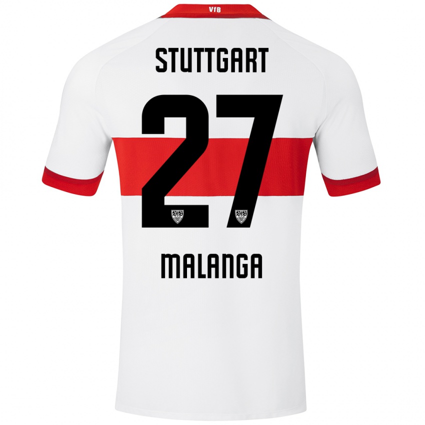 Kinder Jarzinho Malanga #27 Weiß Rot Heimtrikot Trikot 2024/25 T-Shirt