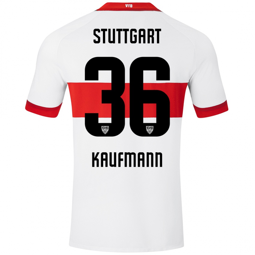 Kinder Tino Kaufmann #36 Weiß Rot Heimtrikot Trikot 2024/25 T-Shirt