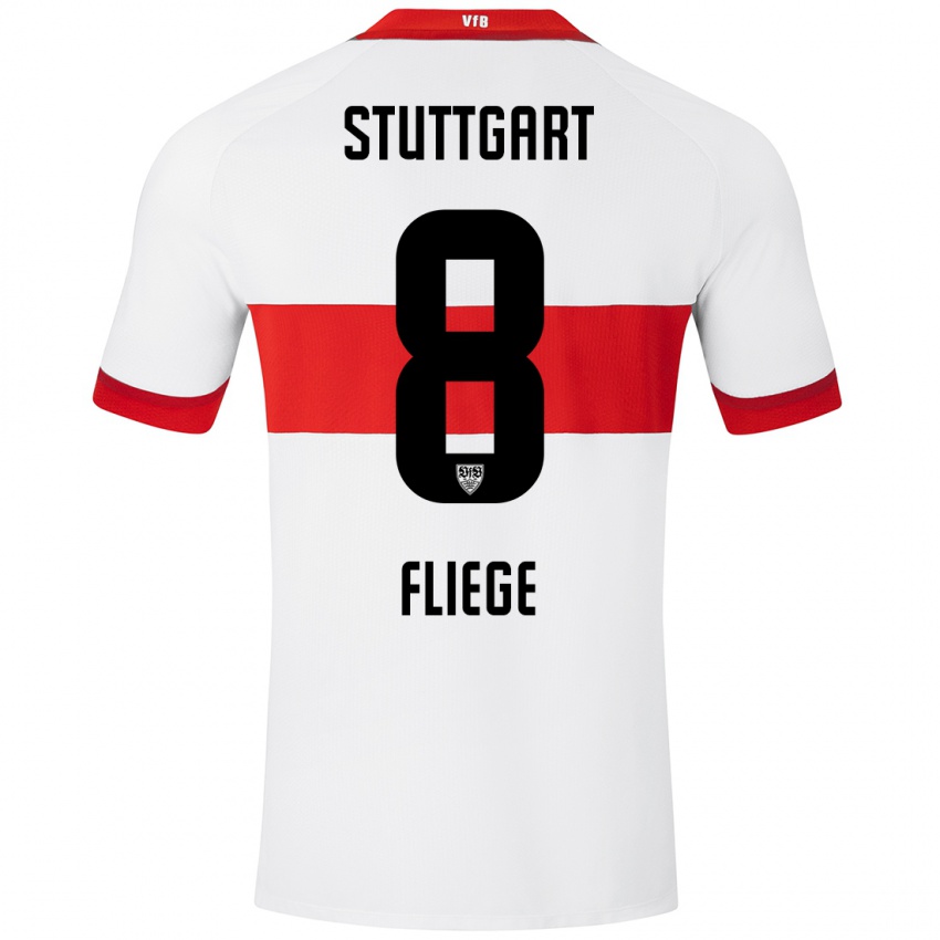 Kinder Anna Fliege #8 Weiß Rot Heimtrikot Trikot 2024/25 T-Shirt