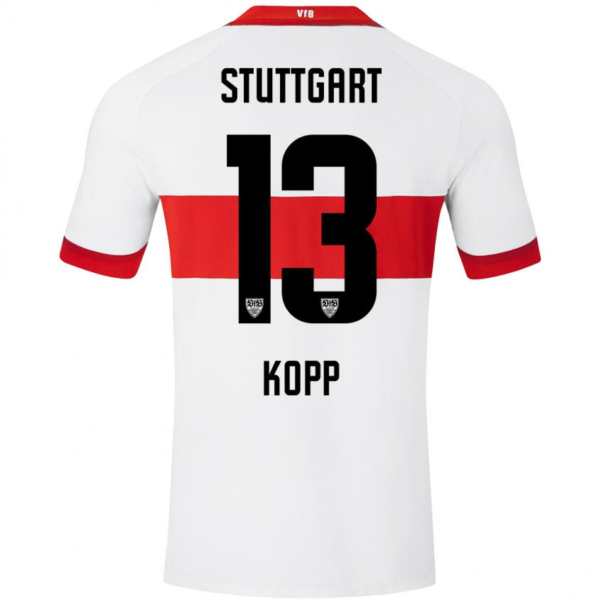 Kinder Leonie Kopp #13 Weiß Rot Heimtrikot Trikot 2024/25 T-Shirt