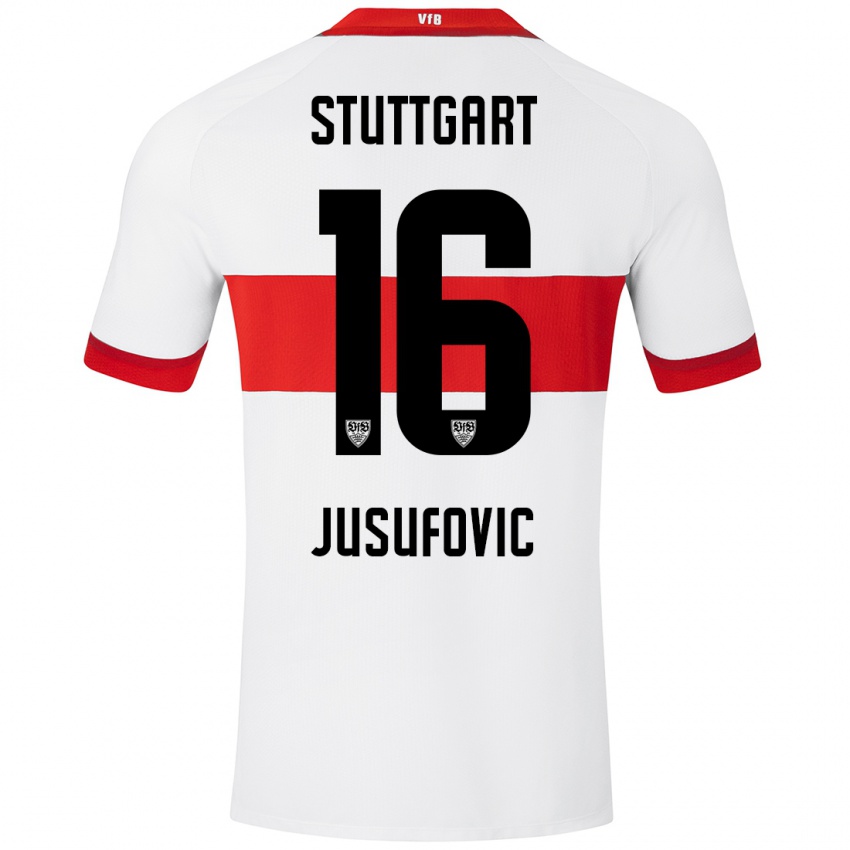 Kinder Farah Jusufović #16 Weiß Rot Heimtrikot Trikot 2024/25 T-Shirt