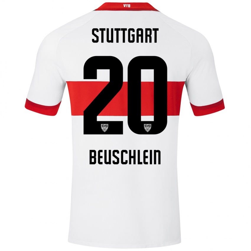 Kinder Jana Beuschlein #20 Weiß Rot Heimtrikot Trikot 2024/25 T-Shirt