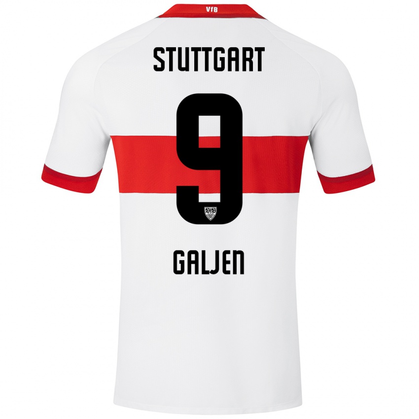 Kinder Dejan Galjen #9 Weiß Rot Heimtrikot Trikot 2024/25 T-Shirt