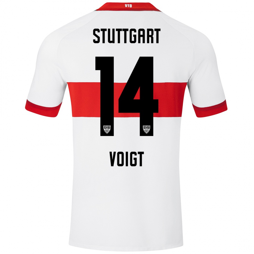 Kinder Max Voigt #14 Weiß Rot Heimtrikot Trikot 2024/25 T-Shirt