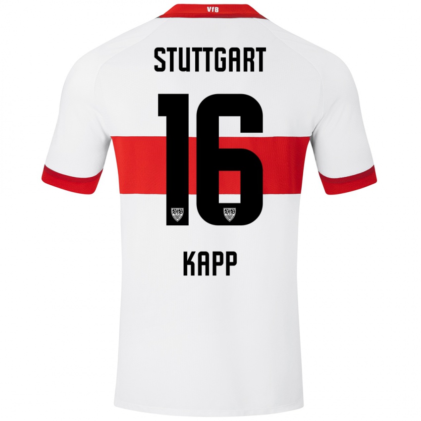 Kinder Patrick Kapp #16 Weiß Rot Heimtrikot Trikot 2024/25 T-Shirt