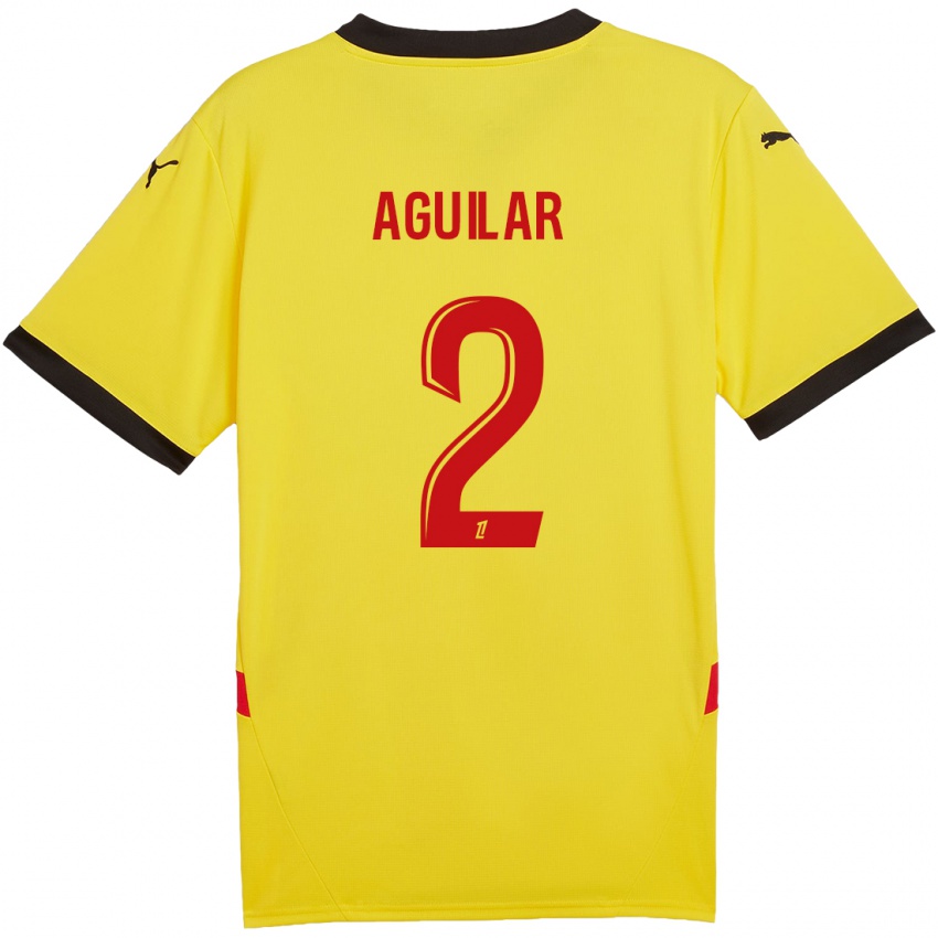 Kinder Ruben Aguilar #2 Gelb Rot Heimtrikot Trikot 2024/25 T-Shirt