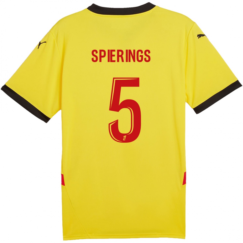 Kinder Stijn Spierings #5 Gelb Rot Heimtrikot Trikot 2024/25 T-Shirt